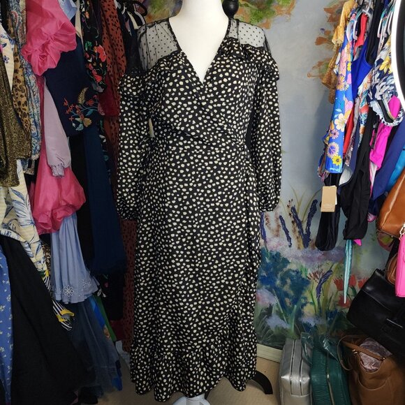 Robe Suzanne Betro Noire – Taille S, Col V, Manches 3/4, D'occasion Très Bon état